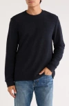 Vince Herringbone Cotton French Terry Sweatshirt In Blue