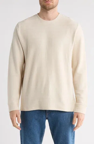 Vince Herringbone Cotton French Terry Sweatshirt In Brown