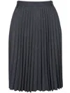 Vince Herringbone Midi Skirt In Gray