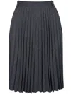 Vince Herringbone Midi Skirt In Gray