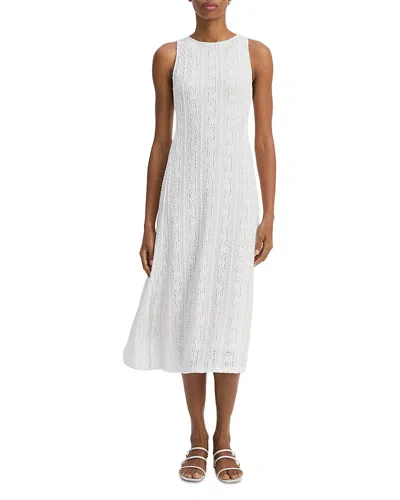 Vince High Neck Midi Dress In White