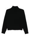 Vince High-neck Raglan-sleeves Sweater In Black