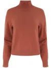 Vince Raglan Turtle Neck Sweater In Rosewood In Rot