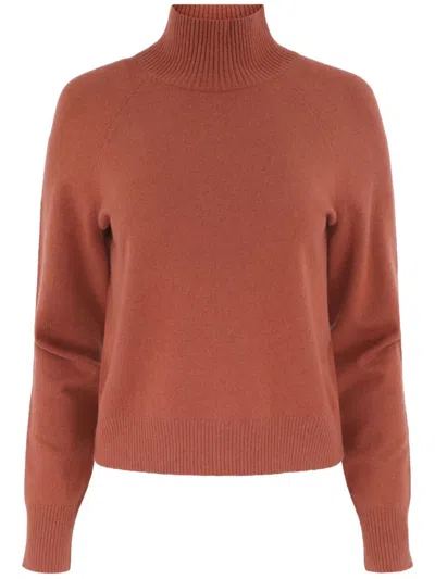 Vince High-neck Raglan-sleeves Sweater In Rosewood