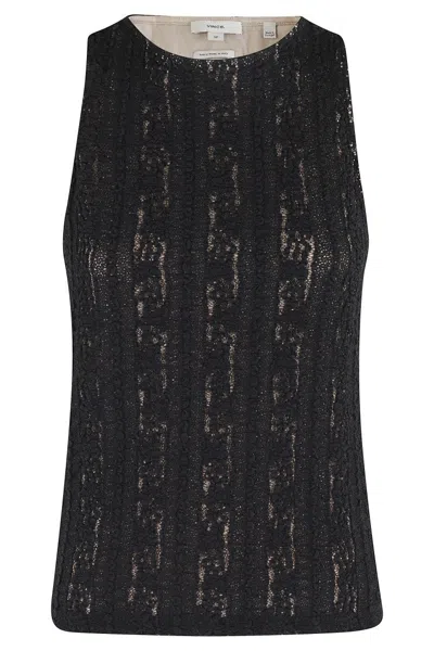 VINCE HIGH NECK SLEEVELESS SWEATER