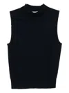 Vince High-neck Sleeveless Top In Black