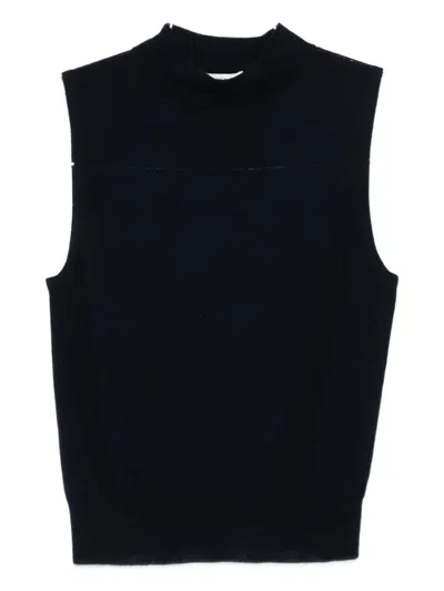 Vince High-neck Sleeveless Top In Black