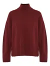 Vince Turtle Neck Side Slit Sweater In Brown
