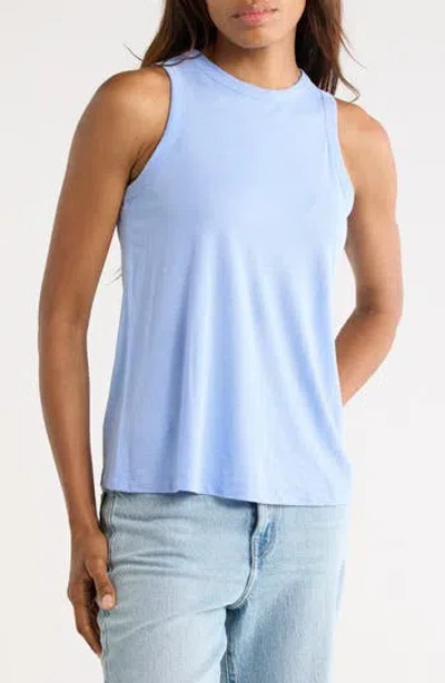 Vince High Neck Tank In Blue