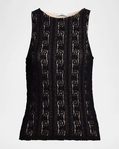 Vince High-neck Textured Shell In Black