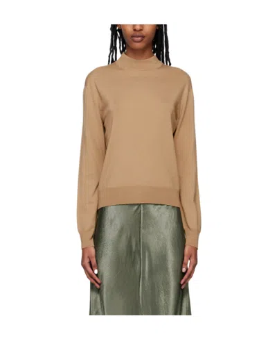 Vince Rollkragenpullover Aus Meliertem Strick In Sandalo-211sdl