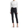 Vince High Rise Cigarette Pant In Coastal Blue In Black