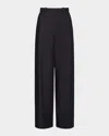 Vince High-rise Cotton Twill Pants In Blue