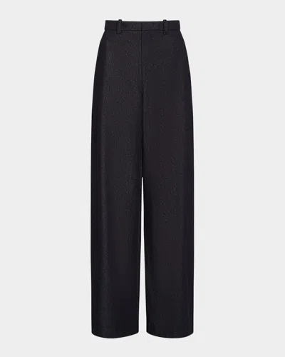 Vince High-rise Cotton Twill Pants In Blue