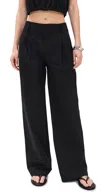 Vince Cotton-blend High-rise Pleated Wide-leg Trouser In Black