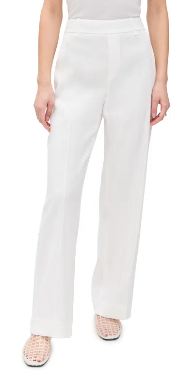 Vince High Rise Pull On Linen Pants Off White