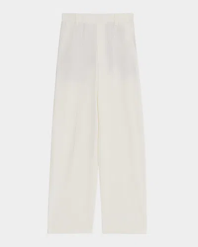 Vince High-rise Pull-on Linen Pants In White