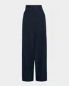 Vince Ribbed-trim Straight Trousers In Black