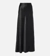 Vince High-rise Satin Maxi Skirt In Black
