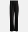 Vince High-rise Satin Straight Pants In Black