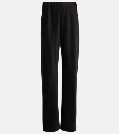 Vince High-rise Satin Straight Pants In Black