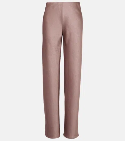 Vince High-rise Satin Straight Pants In Pink
