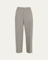 Vince High-rise Wool Twill Trousers In Dark Stone Grey