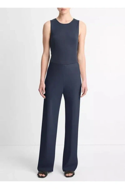 Vince High Waist Bias Pant In Coastal In Navy