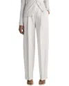 Vince High-waist Casual Tailored Wide Leg Linen-blend Pant In Green
