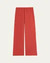 Vince High-waist Cotton Bias Pants In Red