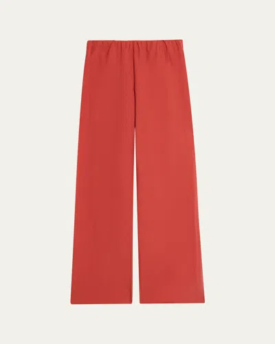 Vince High-waist Cotton Bias Pants In Red