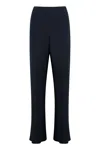Vince High-waist Crêpe Trousers In Black