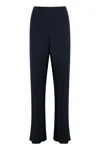 Vince High-waist Crêpe Trousers In Blue