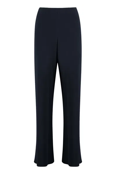Vince High-waist Crêpe Trousers In Blue