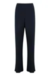 Vince High-waist Crêpe Trousers In Blue