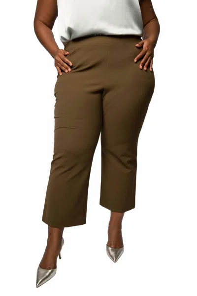 Vince High Waist Crop Flare Pants - Plus In Olive Night In Green