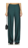 Vince Womens Juniper Fluid Satin Wide-leg Trousers In Green