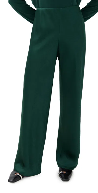 Vince High Waist Fluid Satin Bias Pants Juniper In Green