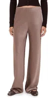 Vince High Waist Fluid Satin Bias Pants Mauve Lilac In Brown