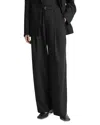 Vince High Waist Pleated Wide Leg Pants In Black
