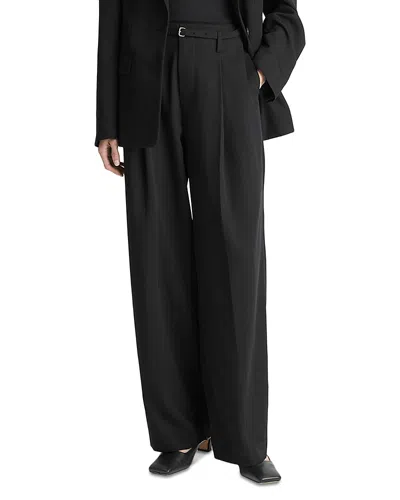 Vince High Waist Pleated Pants In Black