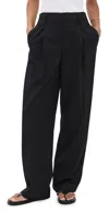 Vince High Waist Pleated Trousers Black In Black