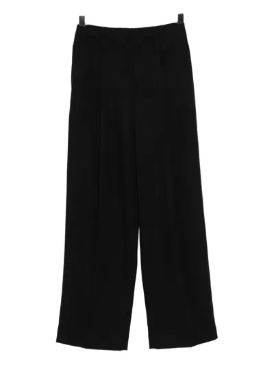 Vince High-waist Pleated Trousers In Black