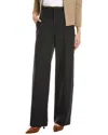Vince High Waist Rib Trim Trouser In Black