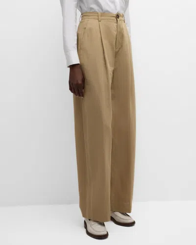 Vince High-waist Tailored Wide-leg Pants In Rye