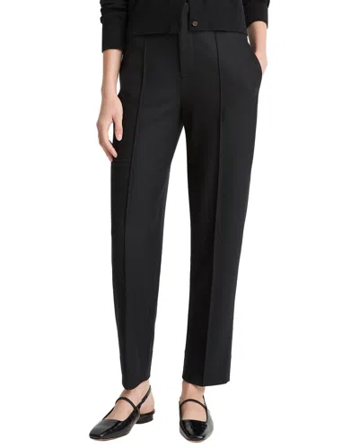 Vince High Waist Tailored Wool-blend Carrot Trouser In Black