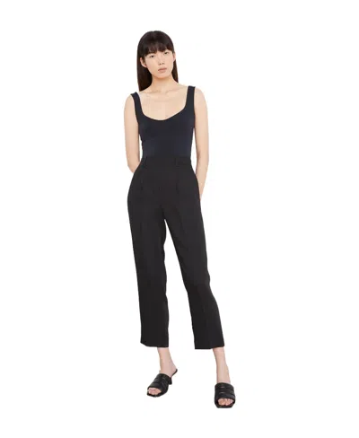 Vince High-waist Tapered-leg Trousers In Black