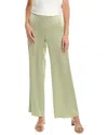 Vince High-waist Textured Satin Wide Leg Pant In Green