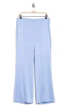 Vince High Waist Textured Satin Wide Leg Pants In Iris