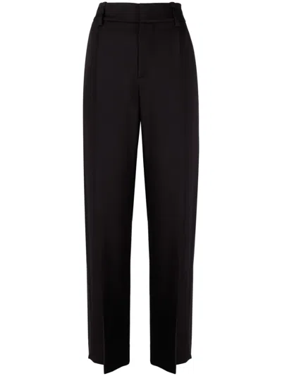 Vince High-waist Wide-leg Trousers In Black